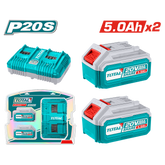 Starter Kit 2 Batterie 20V, 5Ah + Caricabatterie 4A Doppio
